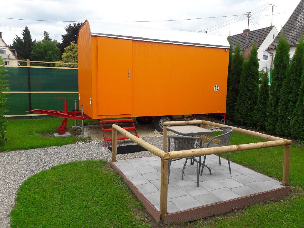 "Nesthocker" Cafe-Snackbar-Pension-Bauwagencamp Offingen Exterior foto
